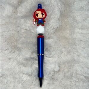 Blue Pen with Chucky Character Topper